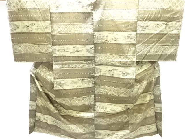 JAPANESE KIMONO / ANTIQUE MENS JUBAN / SILK / STRIPE